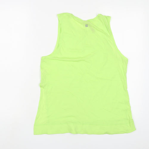Sweaty Betty Womens Green Cotton Basic Tank Size S Scoop Neck Pullover