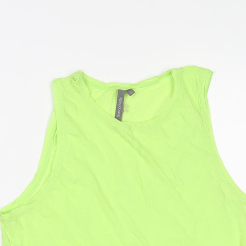 Sweaty Betty Womens Green Cotton Basic Tank Size S Scoop Neck Pullover