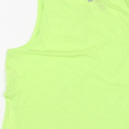 Sweaty Betty Womens Green Cotton Basic Tank Size S Scoop Neck Pullover