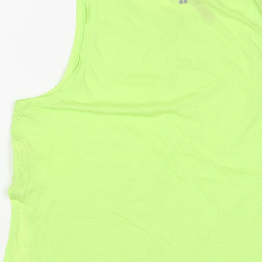 Sweaty Betty Womens Green Cotton Basic Tank Size S Scoop Neck Pullover
