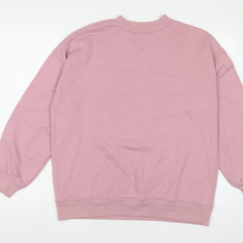 Lefties Womens Pink Cotton Pullover Sweatshirt Size M Pullover