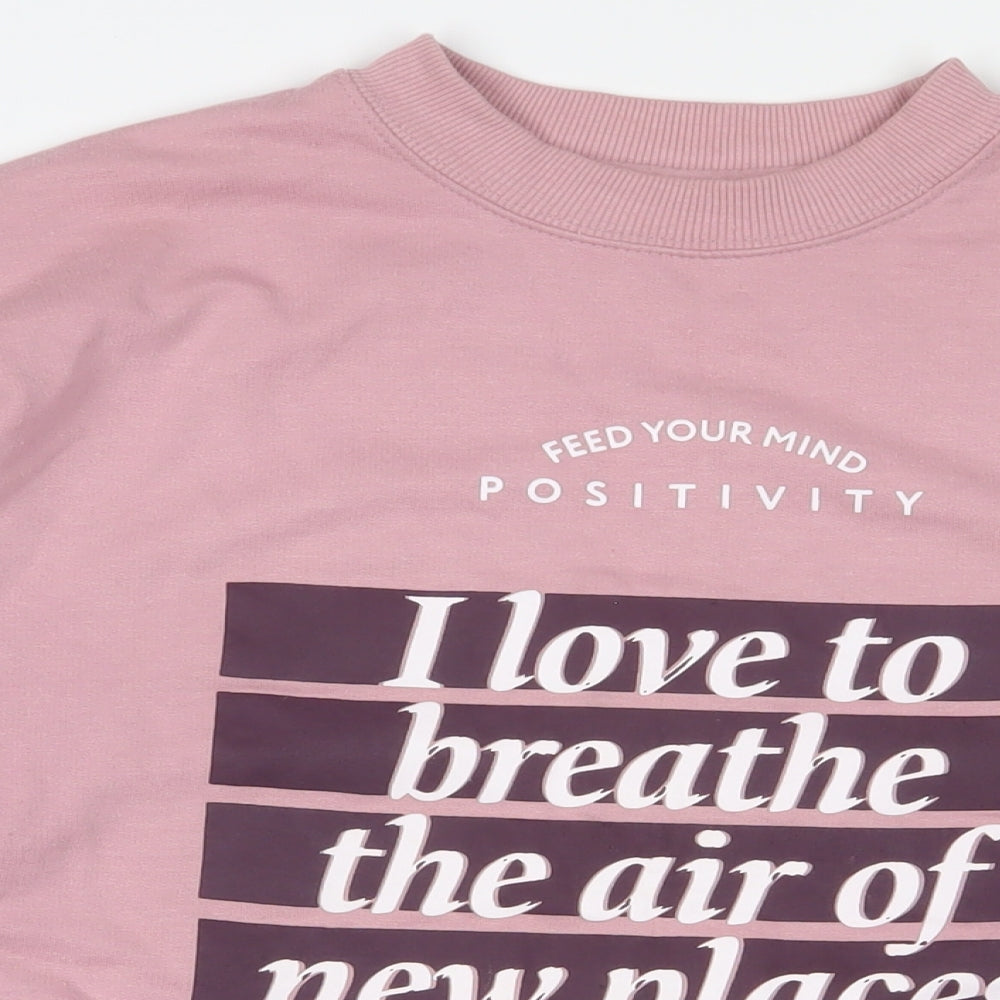 Lefties Womens Pink Cotton Pullover Sweatshirt Size M Pullover