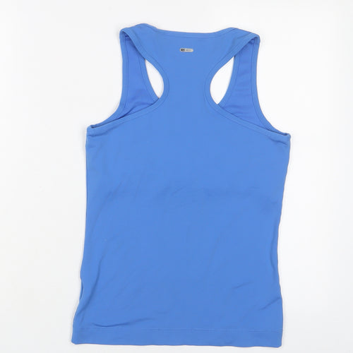 PUMA Womens Blue Polyester Basic Tank Size 12 Scoop Neck Pullover - Logo, Embroidered