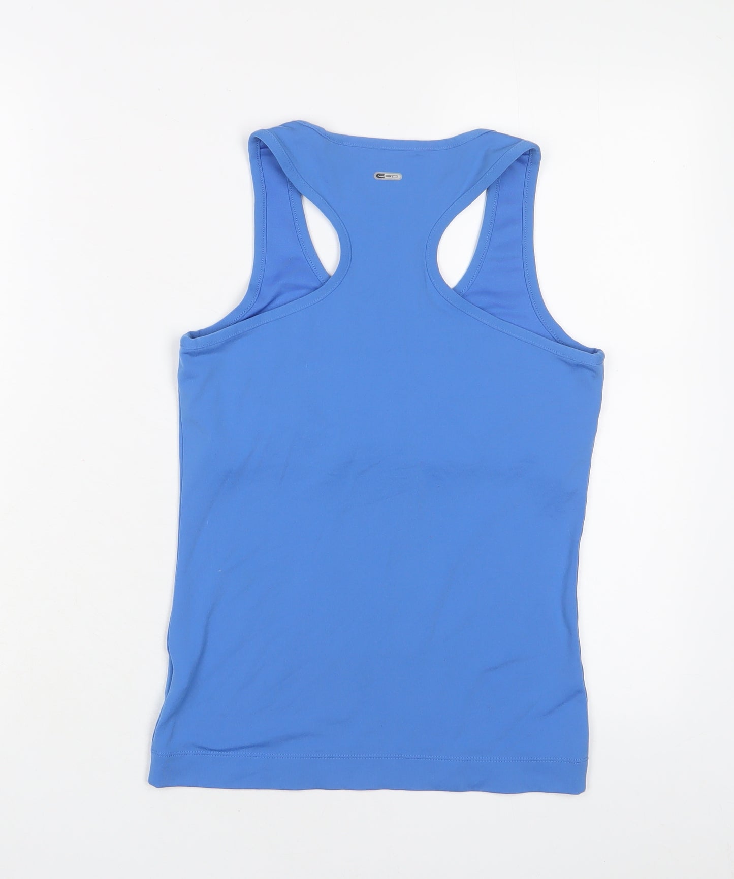 PUMA Womens Blue Polyester Basic Tank Size 12 Scoop Neck Pullover - Logo, Embroidered