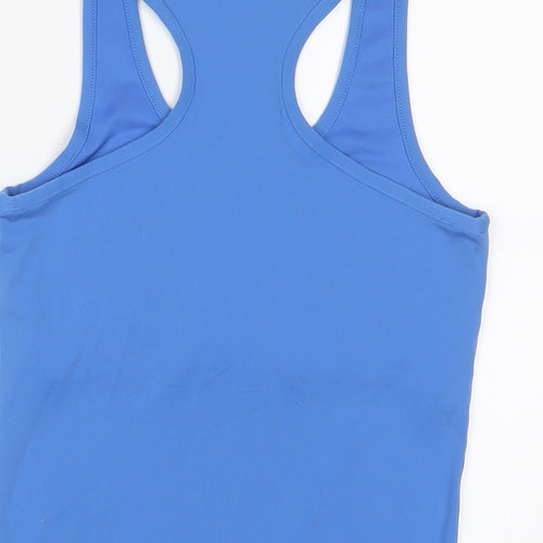 PUMA Womens Blue Polyester Basic Tank Size 12 Scoop Neck Pullover - Logo, Embroidered