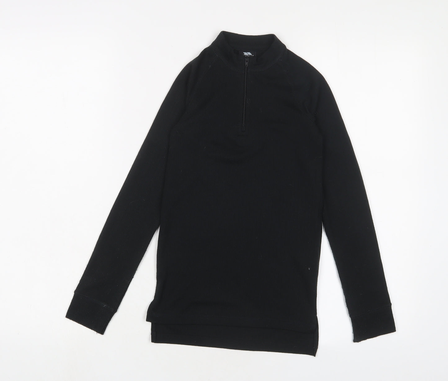 Trespass Boys Black Polyester Pullover Sweatshirt Size 7-8 Years Zip