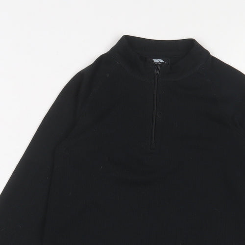 Trespass Boys Black Polyester Pullover Sweatshirt Size 7-8 Years Zip