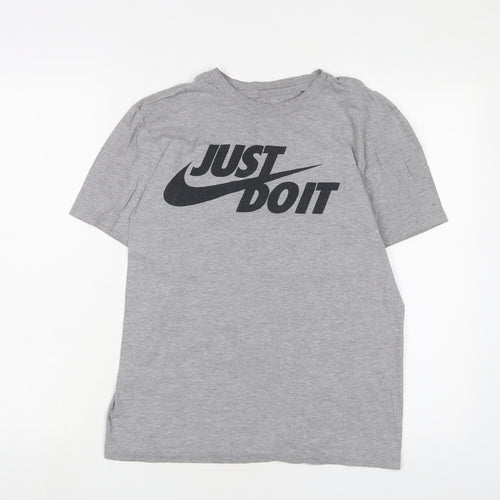 Nike Mens Grey Cotton T-Shirt Size XS Crew Neck