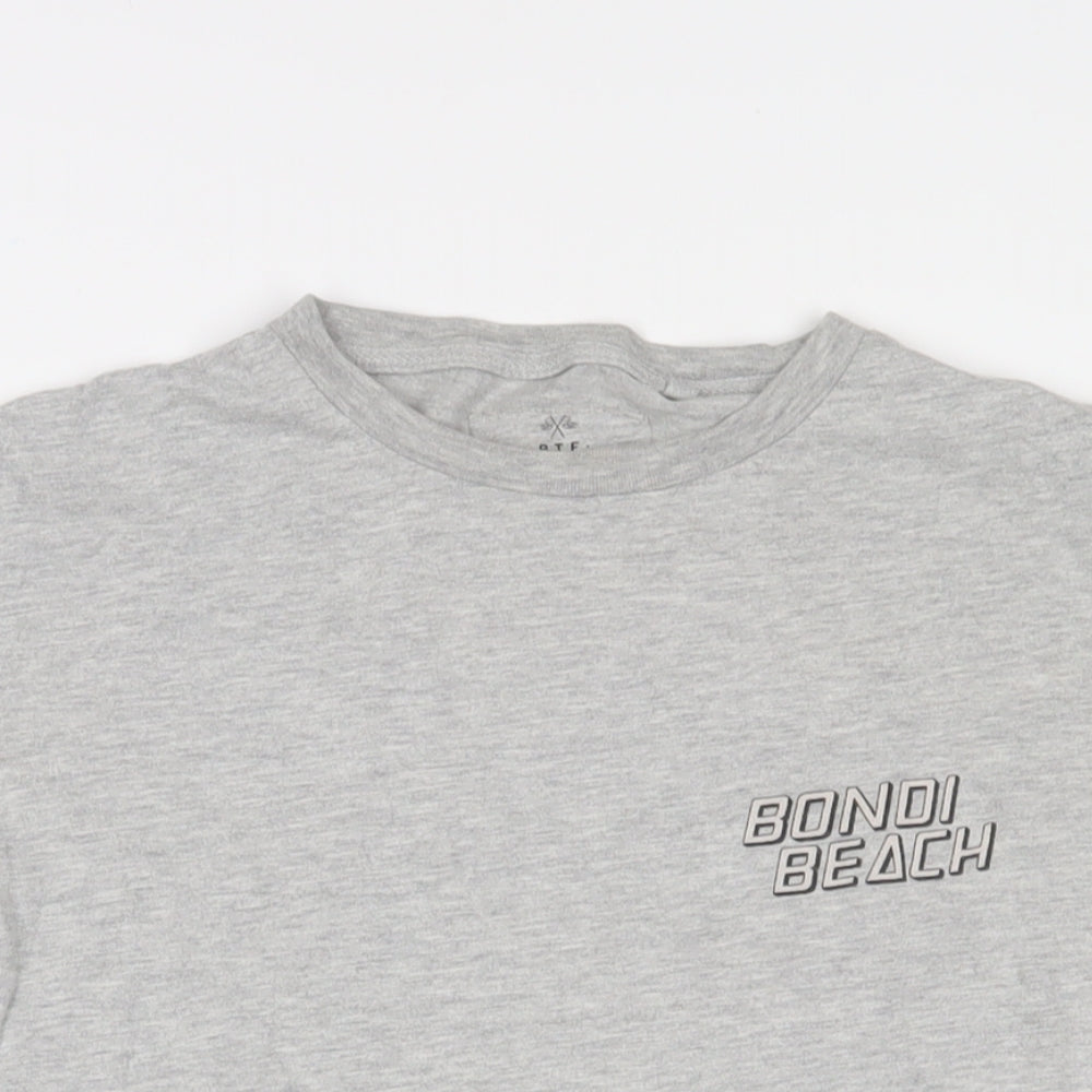 Bondi Beach Womens Grey Cotton Basic T-Shirt Size 2XS Crew Neck