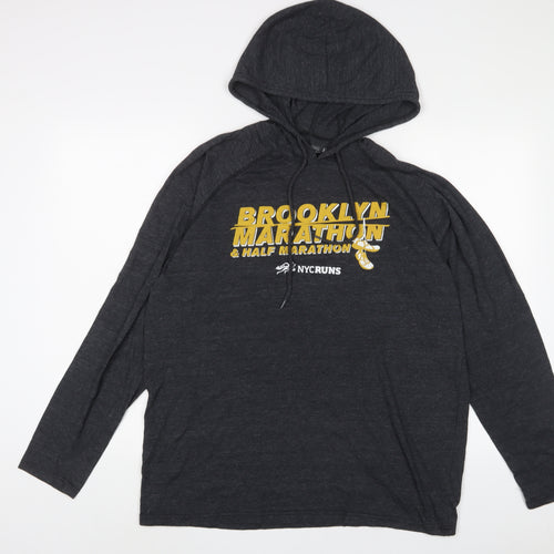 Cheetah Mens Grey Cotton Pullover Hoodie Size M