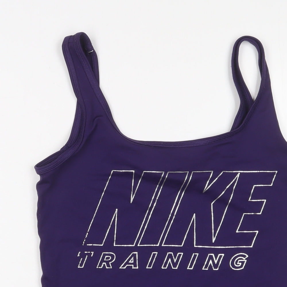 Nike Womens Purple Polyester Basic Tank Size S Scoop Neck Pullover