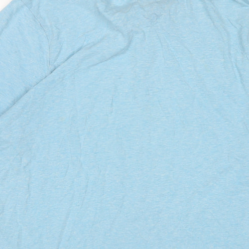 RJR.John Rocha' Mens Blue Cotton T-Shirt Size M Henley