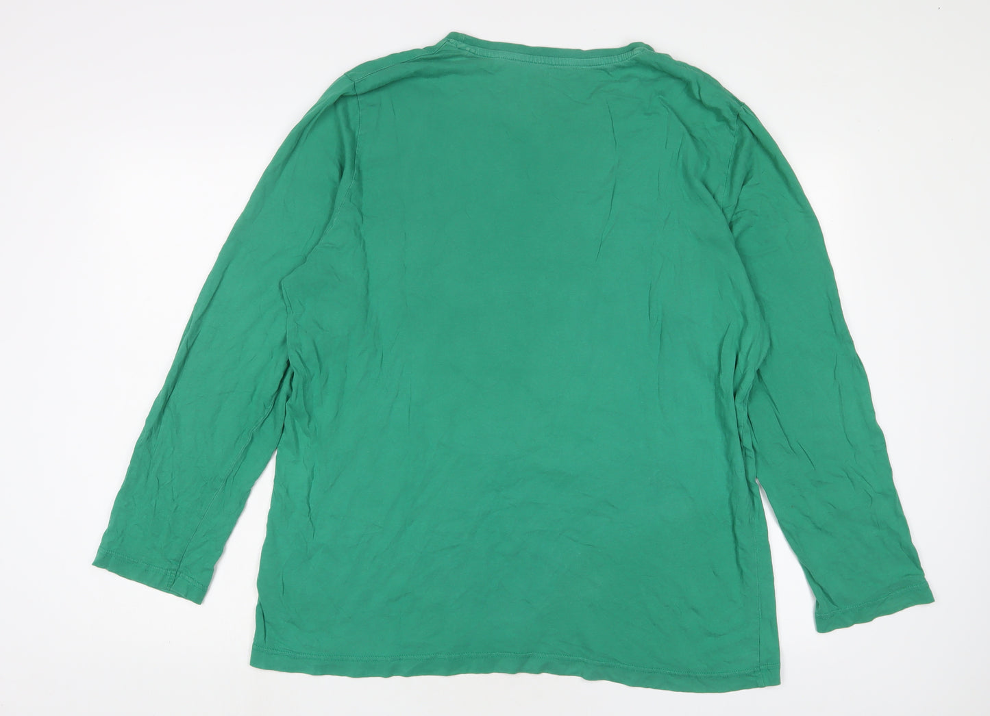 Livergy Mens Green Cotton T-Shirt Size XL Crew Neck