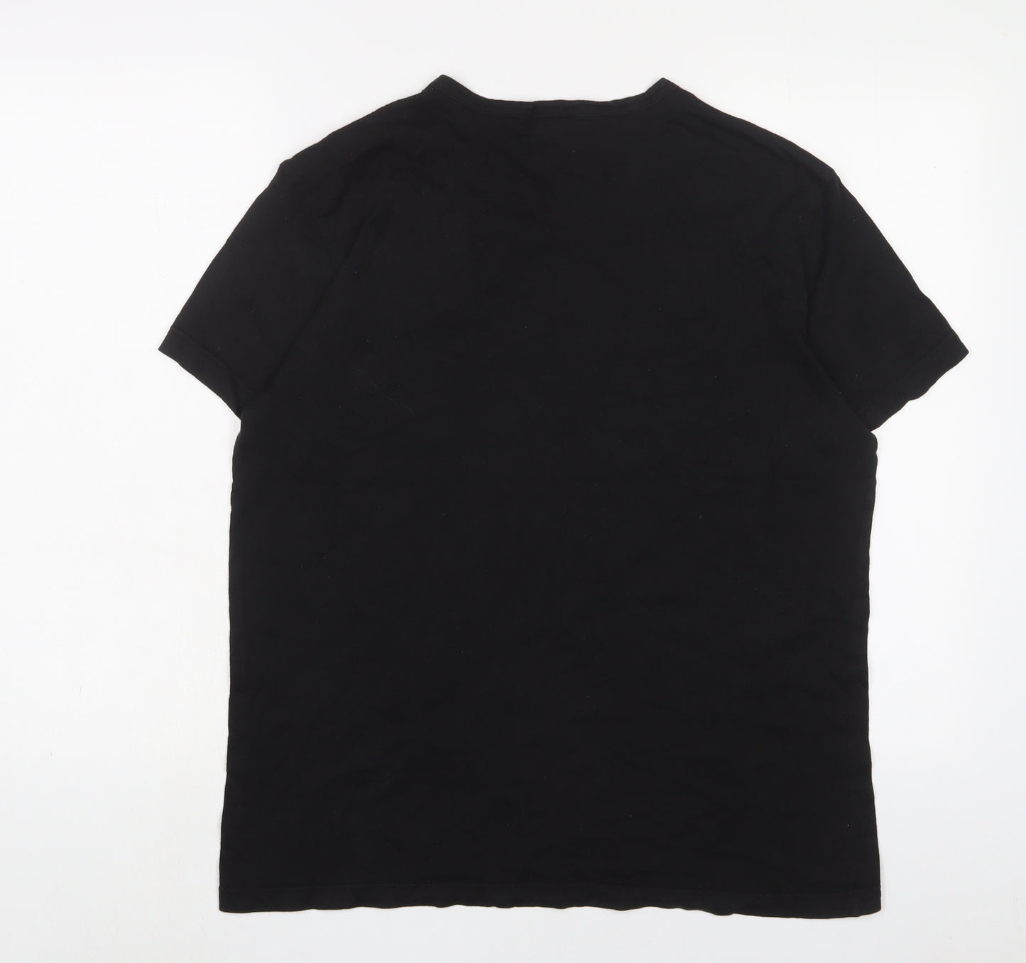 Calvin Klein Womens Black Cotton Basic T-Shirt Size M Crew Neck - Logo