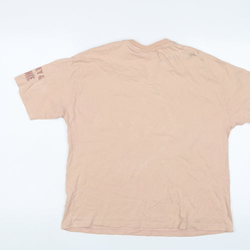 Disney Womens Pink Cotton Basic T-Shirt Size M Crew Neck - Mickey Mouse