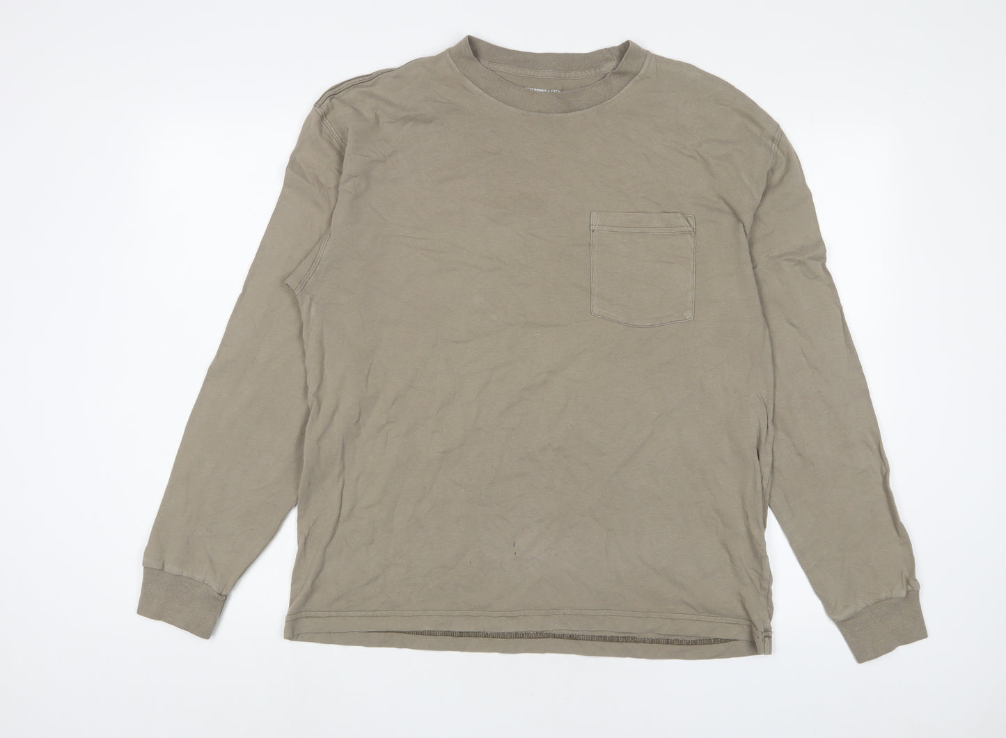 Abercrombie & Fitch Mens Green Cotton T-Shirt Size M Crew Neck