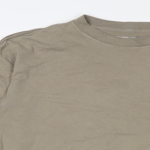 Abercrombie & Fitch Mens Green Cotton T-Shirt Size M Crew Neck