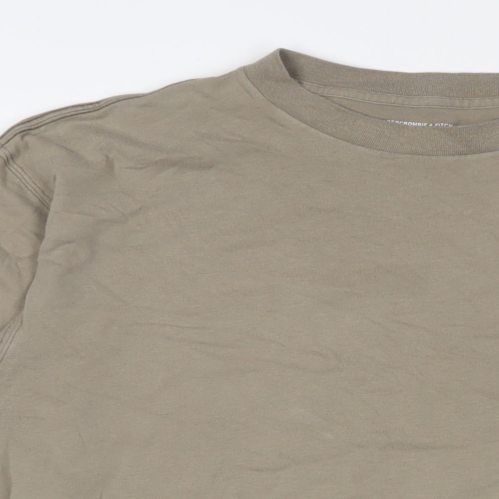 Abercrombie & Fitch Mens Green Cotton T-Shirt Size M Crew Neck