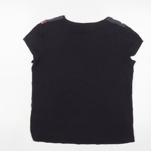 Jigsaw Womens Multicoloured Geometric Cotton Basic T-Shirt Size M Crew Neck