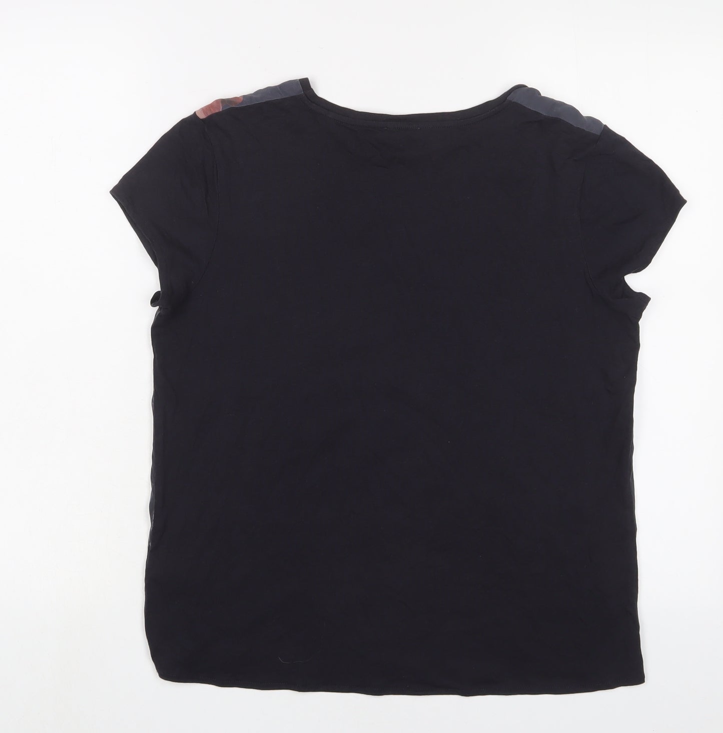 Jigsaw Womens Multicoloured Geometric Cotton Basic T-Shirt Size M Crew Neck