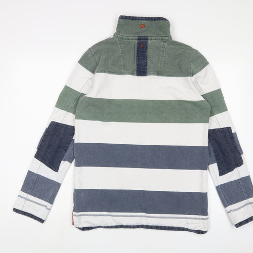 Fat Face Mens Multicoloured Striped Cotton Pullover Sweatshirt Size XS - Logo, Embroidered