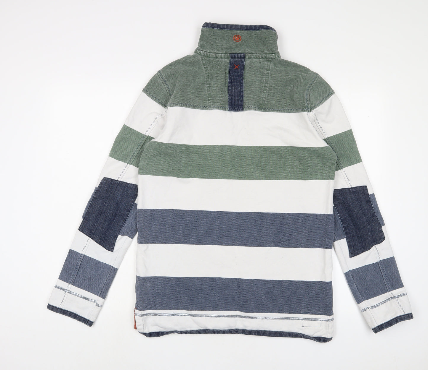 Fat Face Mens Multicoloured Striped Cotton Pullover Sweatshirt Size XS - Logo, Embroidered