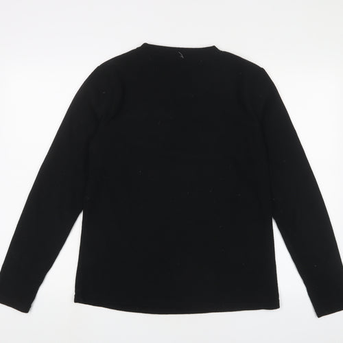 Peter Storm Womens Black Polyester Pullover Sweatshirt Size 12 Pullover - Logo, Embroidered