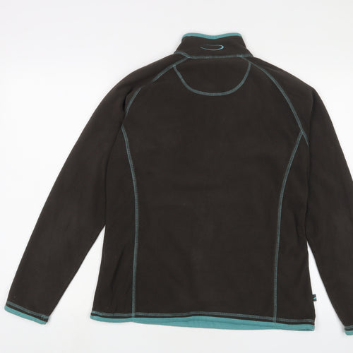 Mountain Life Womens Brown Polyester Pullover Sweatshirt Size S Zip - Embroidered