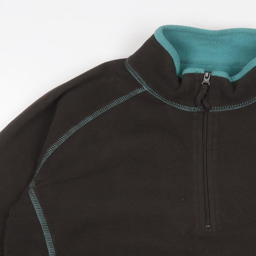 Mountain Life Womens Brown Polyester Pullover Sweatshirt Size S Zip - Embroidered