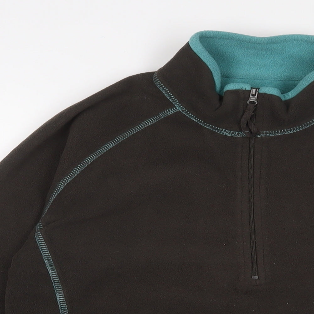 Mountain Life Womens Brown Polyester Pullover Sweatshirt Size S Zip - Embroidered