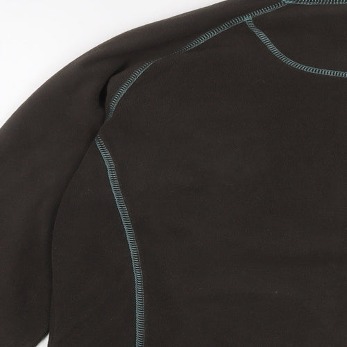 Mountain Life Womens Brown Polyester Pullover Sweatshirt Size S Zip - Embroidered