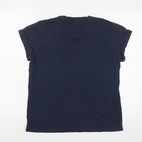 Jack Wills Womens Blue Cotton Basic T-Shirt Size 12 Crew Neck