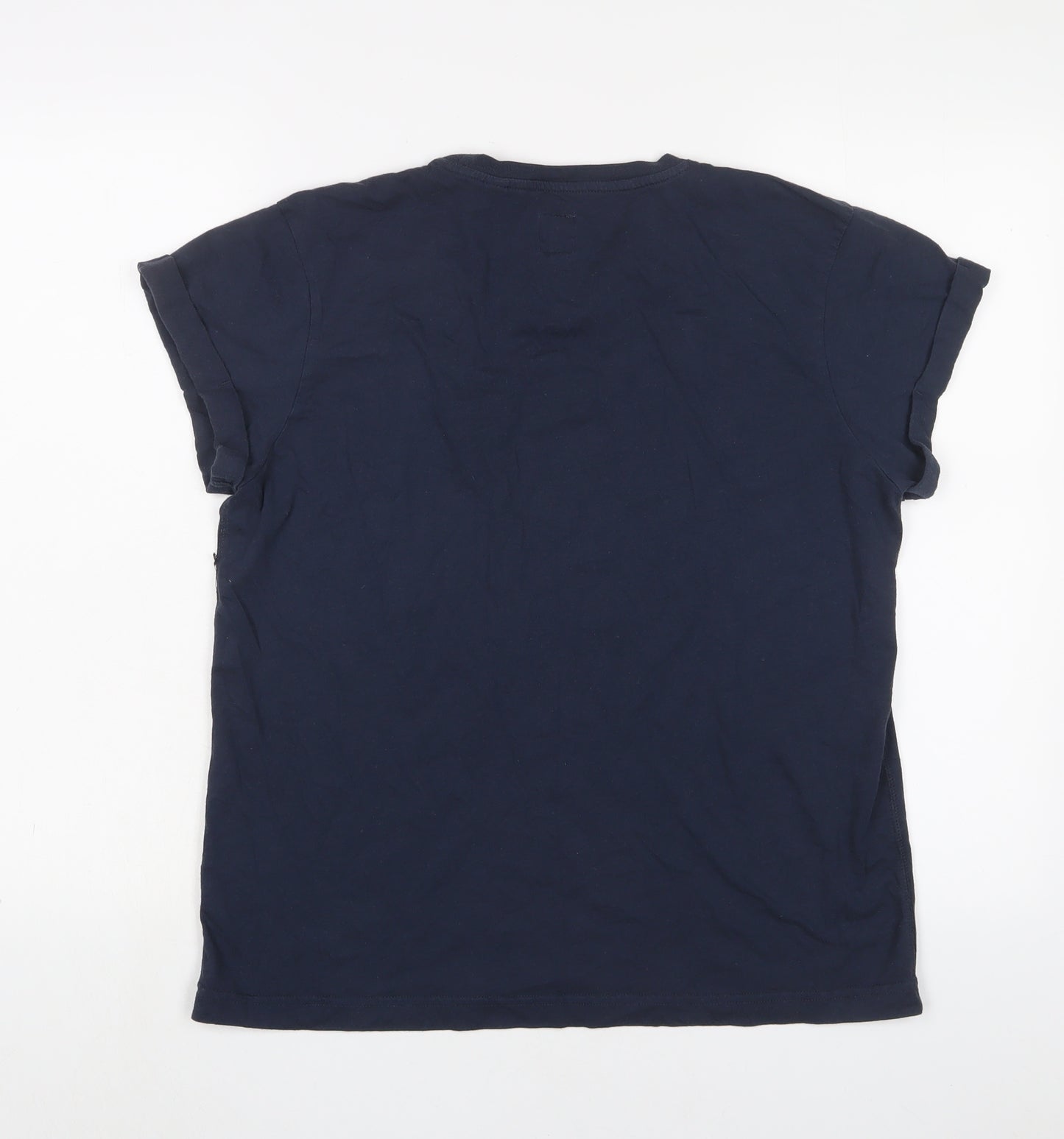 Jack Wills Womens Blue Cotton Basic T-Shirt Size 12 Crew Neck