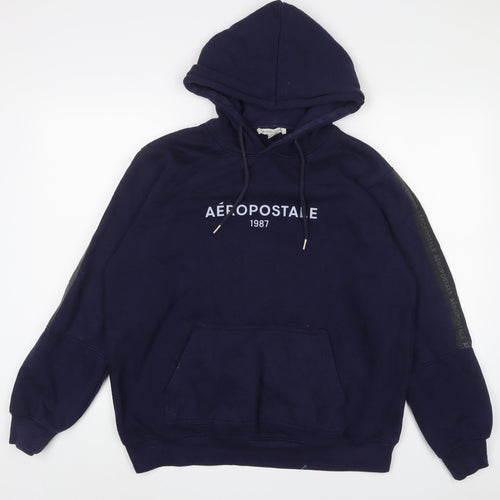 Aéropostale Mens Blue Cotton Pullover Hoodie Size L