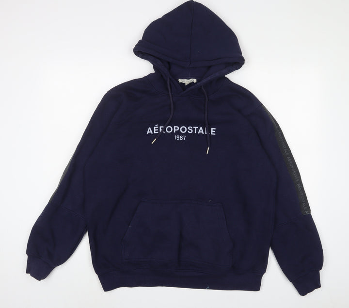 Aéropostale Mens Blue Cotton Pullover Hoodie Size L