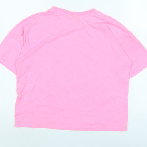 Freinds Girls Pink Cotton Basic T-Shirt Size 11-12 Years Crew Neck