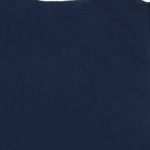 Lily & Me Womens Blue Cotton Basic T-Shirt Size 16 Boat Neck