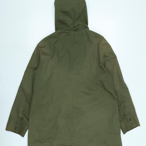 John Lewis Womens Green Anorak Coat Size 12 Zip
