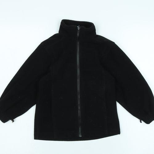 Keswick Boys Black Mock Neck Polyester Full Zip Jumper Size M Zip