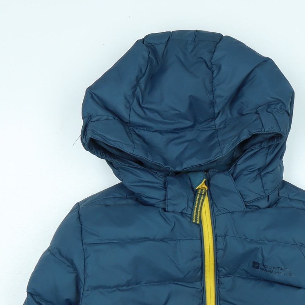 Mountain Warehouse Boys Blue Puffer Jacket Coat Size 7-8 Years Zip