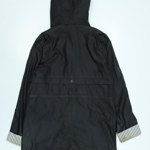 New Look Womens Black Rain Coat Coat Size 10 Zip