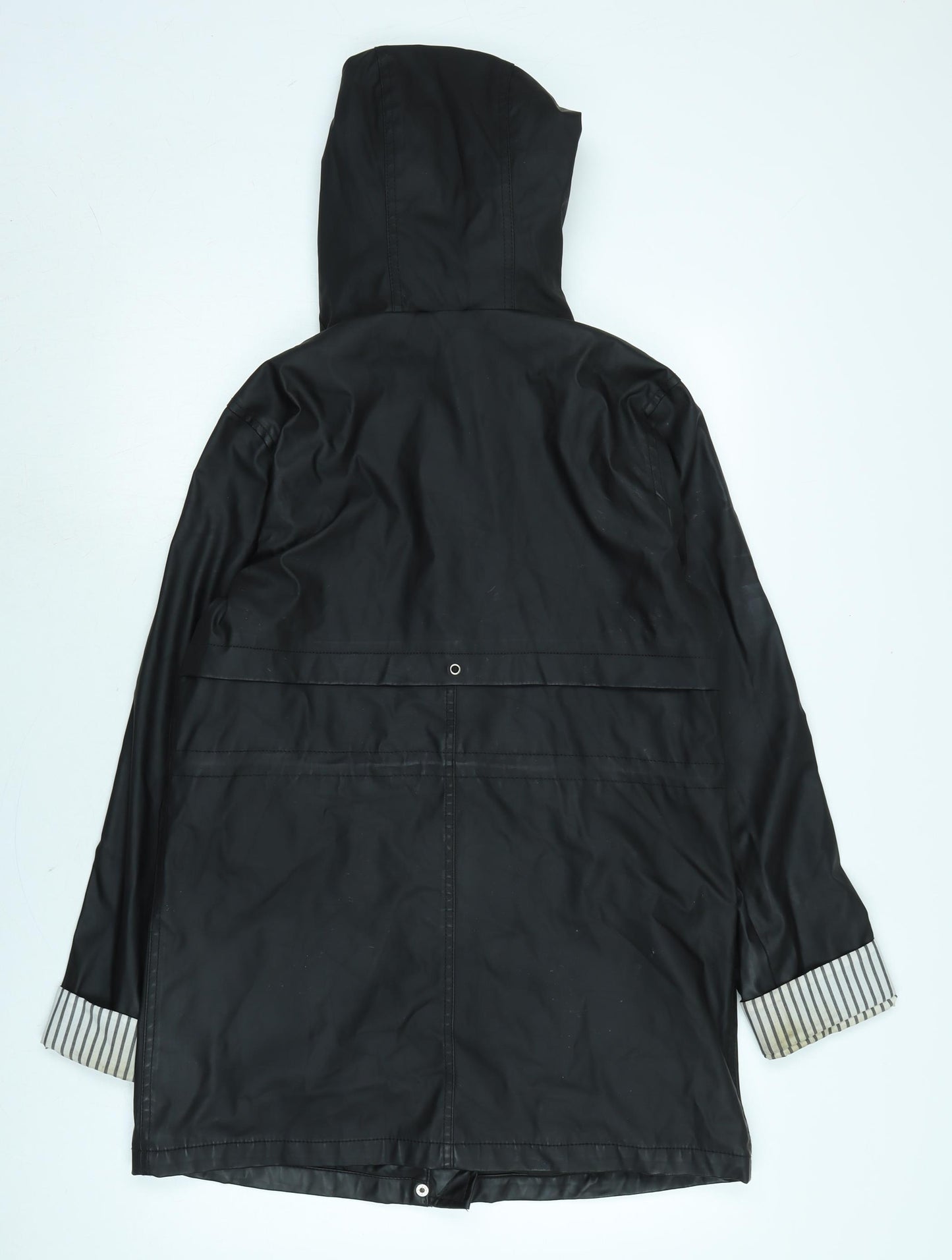 New Look Womens Black Rain Coat Coat Size 10 Zip