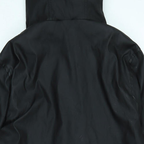 New Look Womens Black Rain Coat Coat Size 10 Zip