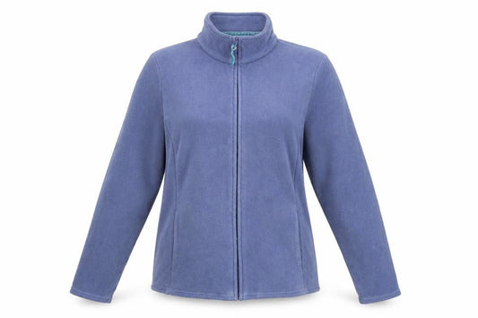 Front view of Marks & Spencer women’s purple jacket, size UK 16, zip