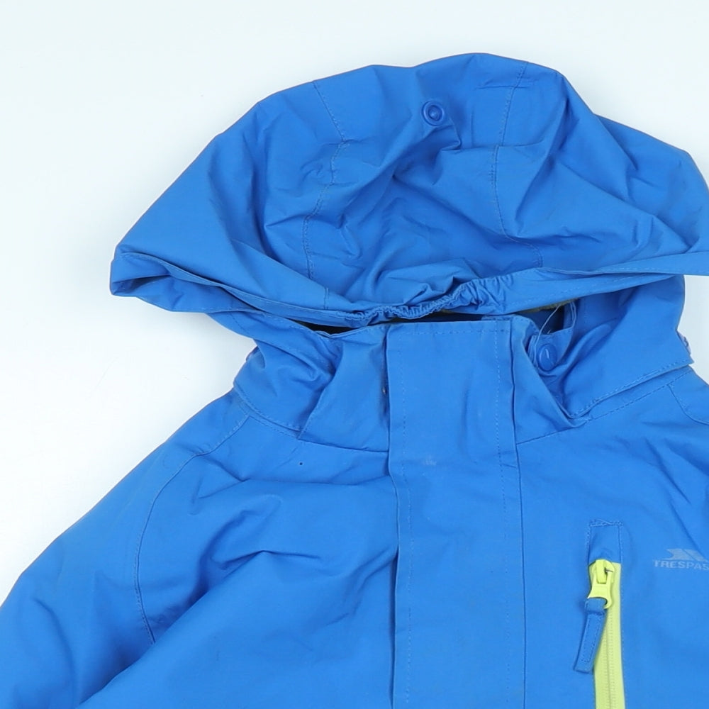 Trespass Boys Blue Anorak Coat Size 7-8 Years Zip