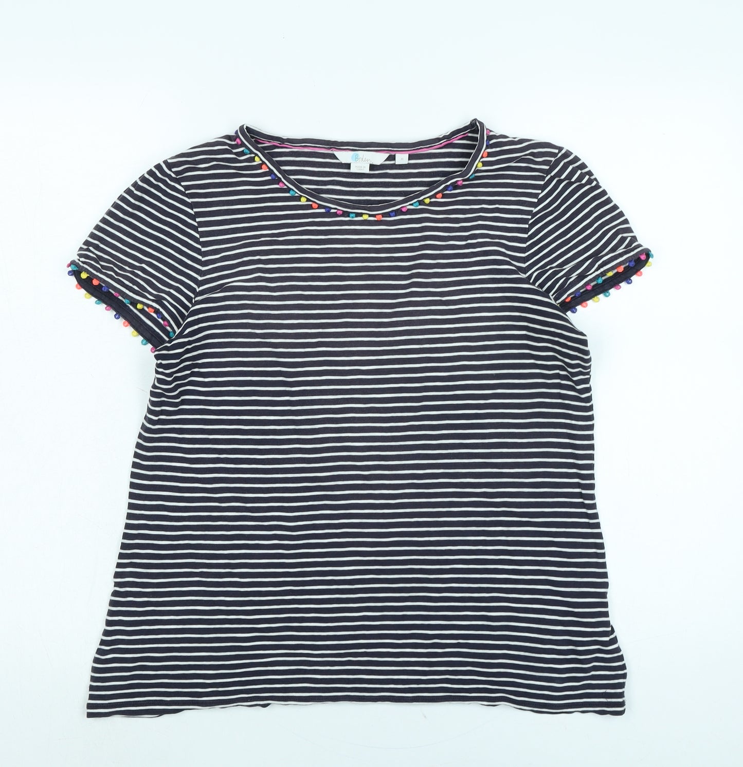 Boden Womens Blue Cotton Basic T-Shirt Size M Scoop Neck