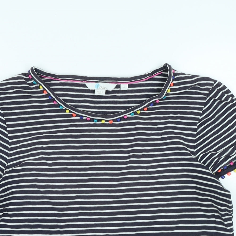 Boden Womens Blue Cotton Basic T-Shirt Size M Scoop Neck