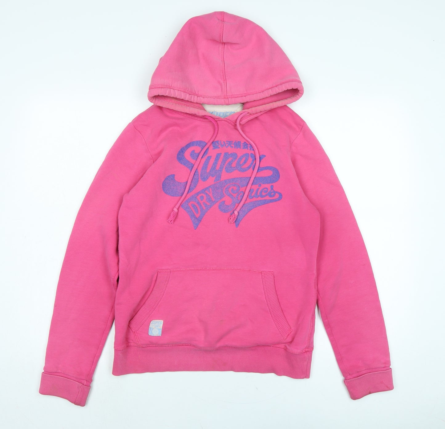 Superdry Womens Pink Cotton Pullover Hoodie Size S - SUPERDRY