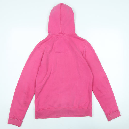 Superdry Womens Pink Cotton Pullover Hoodie Size S - SUPERDRY
