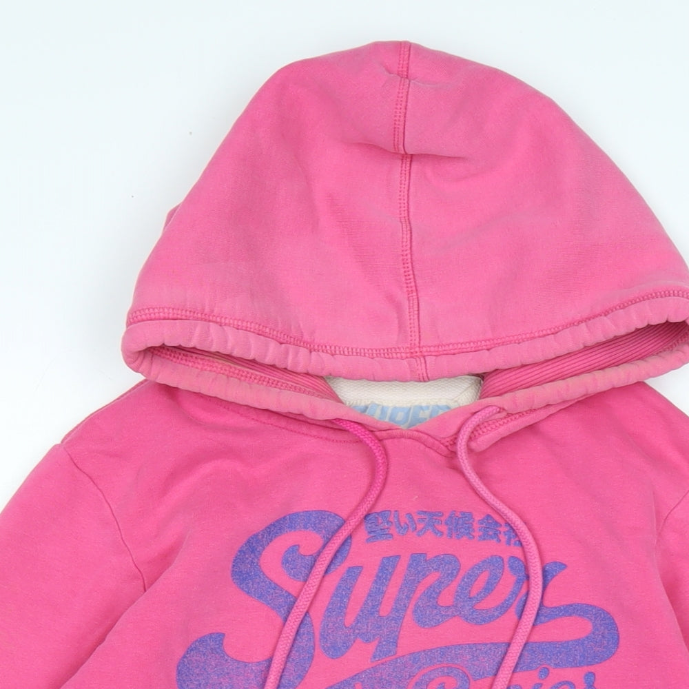 Superdry Womens Pink Cotton Pullover Hoodie Size S - SUPERDRY